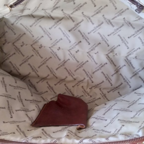 MARINO ORLANDI Italian Leather shoulder bag Pale Plum & Brown - Picture 7 of 12